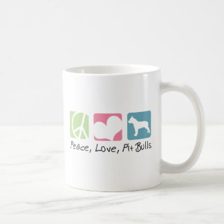 Taza De Café Pitbulls del amor de la paz