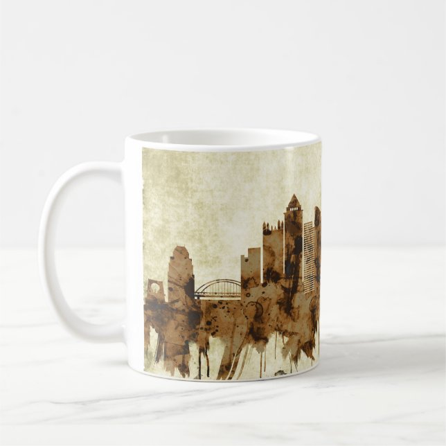 Taza De Café Pittsburgh Pennsylvania Cityscape (Izquierda)