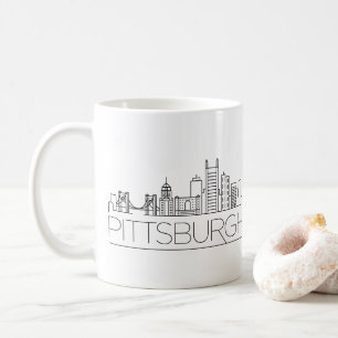 Taza De Café Pittsburgh, Pennsylvania  Línea estilizada de la 