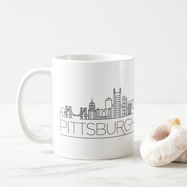 Taza De Café Pittsburgh, Pennsylvania| Línea estilizada de la c (Con donut)