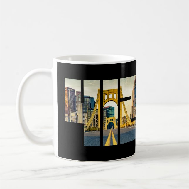 Taza De Café Pittsburgh Pennsylvania Steel City Skyline 412 Can (Izquierda)