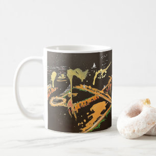 Taza De Café Pittsburgh Skyline Resumen Pintura De Dos Tonos