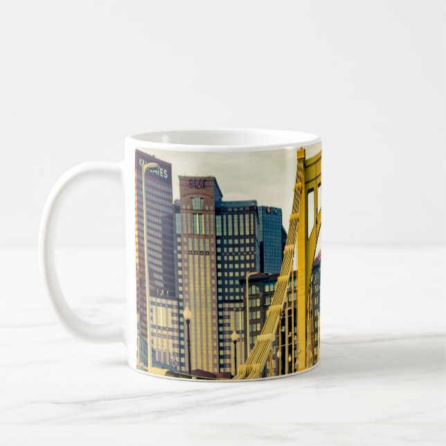 Taza De Café Pittsburgh Steel City Skyline 412 Pennsylvania Can (Izquierda)