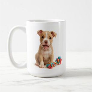 Taza De Café Pitty Fiesta - Pitbull Puppy con Juguete de Cuerda