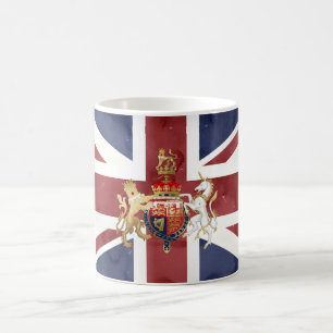 Taza De Café PIXDEZINES ACUARELA UNION JACK e INSIGNIA