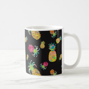 Taza De Café PixDezines Aloha Piña+Floral Acuarela