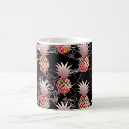 Taza De Café PixDezines Aloha Pineapple+Faux Rosa Gold