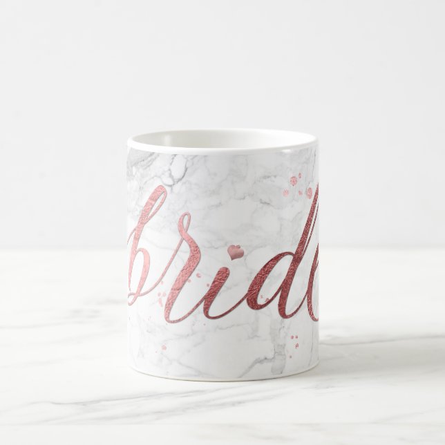 Taza De Café PixDezines Bride/Faux Rosa Gold/Modern Script (Centro)