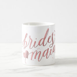 Taza De Café PixDezines Bridesmaid/Faux Rosa Gold/Modern Script