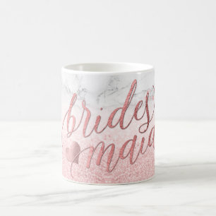 Taza De Café PixDezines Bridesmaid/Faux Rosa Oro/guión moderno