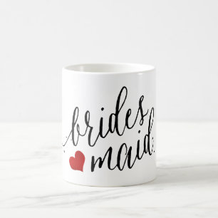 Taza De Café PixDezines Bridesmaid/Heart/Modern Script