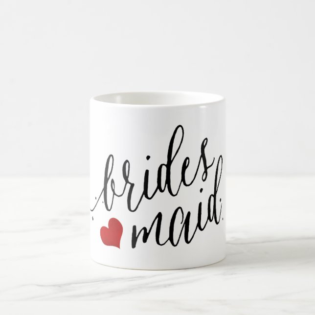 Taza De Café PixDezines Bridesmaid/Heart/Modern Script (Centro)