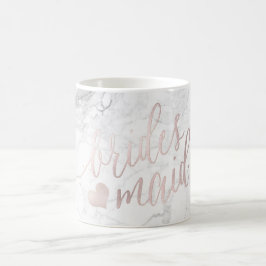 Taza De Café PixDezines Bridesmaid|Marble Rubor Guión rosa