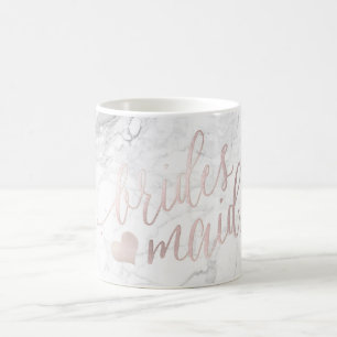 Taza De Café PixDezines Bridesmaid Marble Rubor Guión rosa