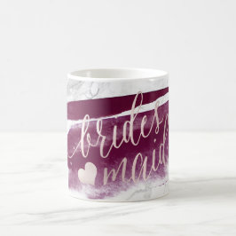 Taza De Café PixDezines Bridesmaid|Marble Rubor Script rosa