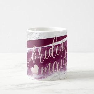 Taza De Café PixDezines Bridesmaid Marble Rubor Script rosa