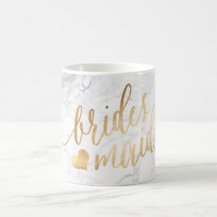 Taza De Café PixDezines Dama de honor Guión de oro falso de már
