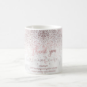 Taza De Café PixDezines DAZZLED FAUX ROSE ORO CONFETTI