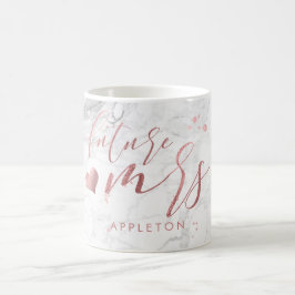 Taza De Café PixDezines Futuro Sra/Faux Rosa Gold/Modern Script