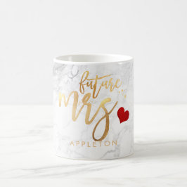 Taza De Café PixDezines Futuro Sra Modern/Faux Gold Script