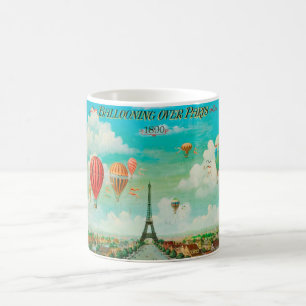 Taza De Café PixDezines globos antiguos/eiffel/parís