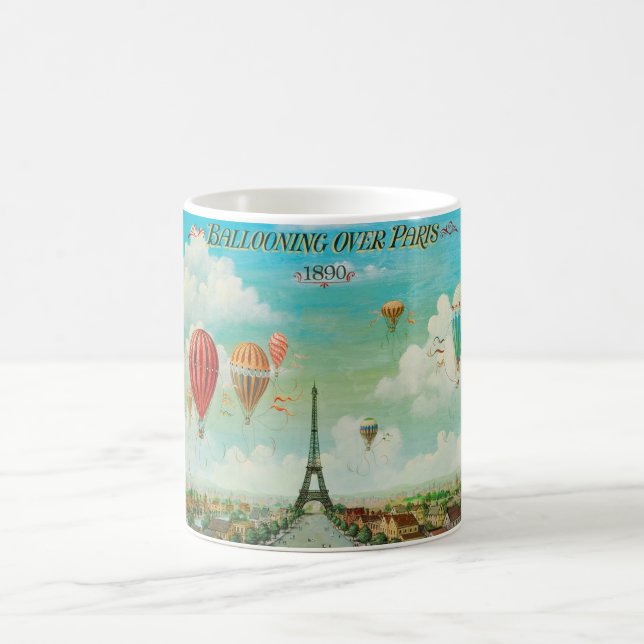 Taza De Café PixDezines globos antiguos/eiffel/parís (Centro)