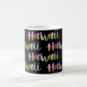 Taza De Café PixDezines Hawaii Lava Rainbow Fondo de bricolaje