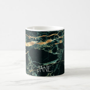 Taza De Café PixDezines HUNTER VERDE MÁRMOL+VETAS ORO FALSO