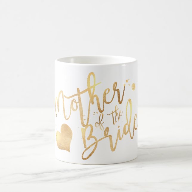 Taza De Café PixDezines Madre de novia/Faux Gold Script (Centro)