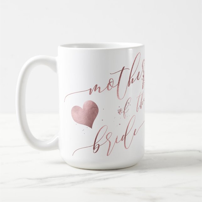 Taza De Café PixDezines Madre de novia/Rosa de Faux (Izquierda)