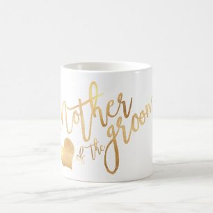 Taza De Café PixDezines Madre del Novio/Letra Falsa de Oro