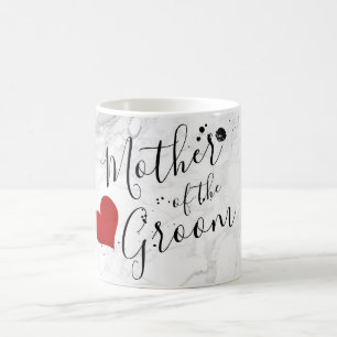 Taza De Café PixDezines Madre del Novio/Mármol/DIY Script
