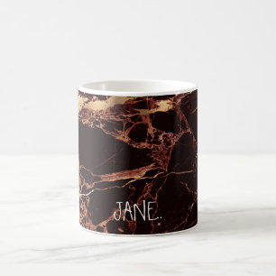 Taza De Café PixDezines MASALA VELOS DE ORO DE MÁRMOL ROJO FAUX