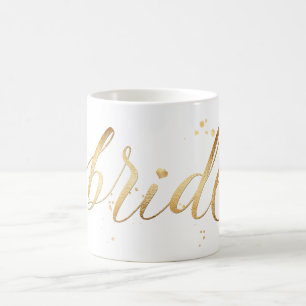 Taza De Café PixDezines Novia/Falso Oro/Letra Moderna