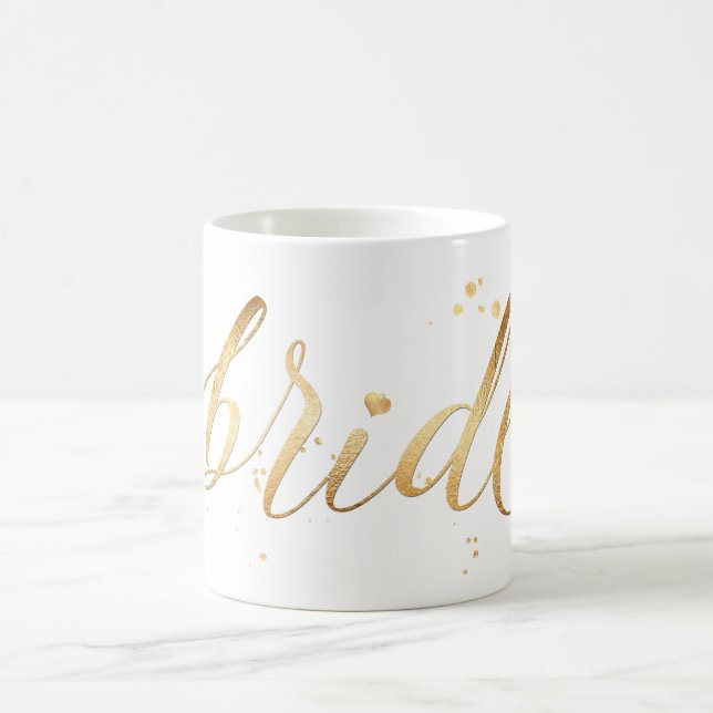 Taza De Café PixDezines Novia/Letras modernas en oro falso (Centro)
