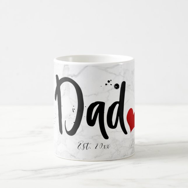 Taza De Café PixDezines NUEVO Mármol DAD+guión moderno (Centro)