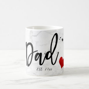 Taza De Café PixDezines NUEVO Mármol DAD+Script moderno