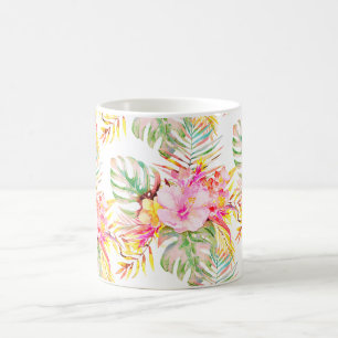 Taza De Café PixDezines Paraíso Tropical Follaje Floral