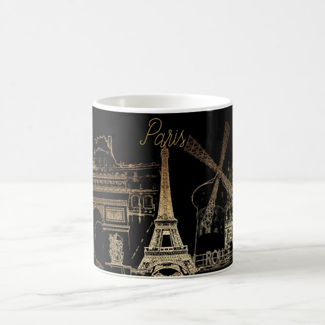 Taza De Café PixDezines Paris la nuit/Gold Tone (Centro)