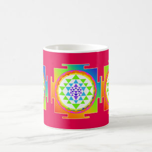 Taza De Café PixDezines Sri Yantra Chakra Clearing/DIY fondo