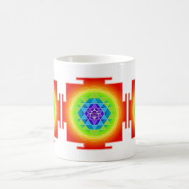 Taza De Café PixDezines Sri Yantra Chakra Clearing/Naranja