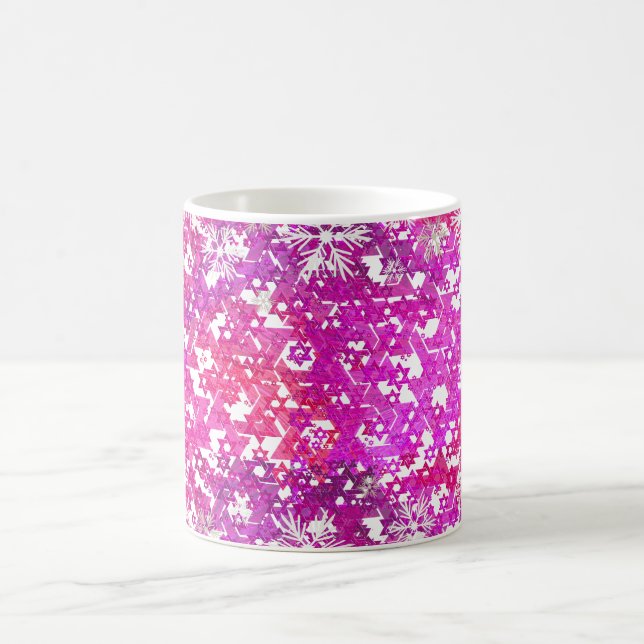 Taza De Café PixDezines Star of David Pattern, Fuschia (Centro)