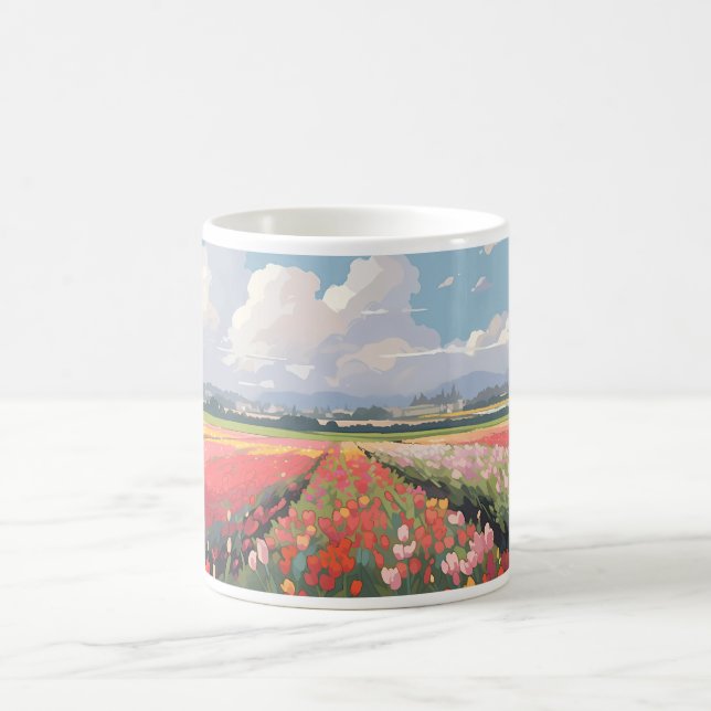 Taza De Café Pixel Art Tulip Agricultura (Centro)