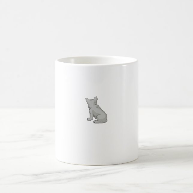 Taza De Café Píxel blanco Bulldog azul francés Bulldog francés (Centro)