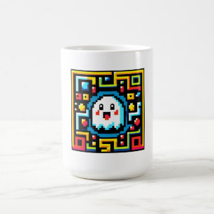 Taza De Café Pixel Ghost Maze - Juego Retro Inspirado en la Arc
