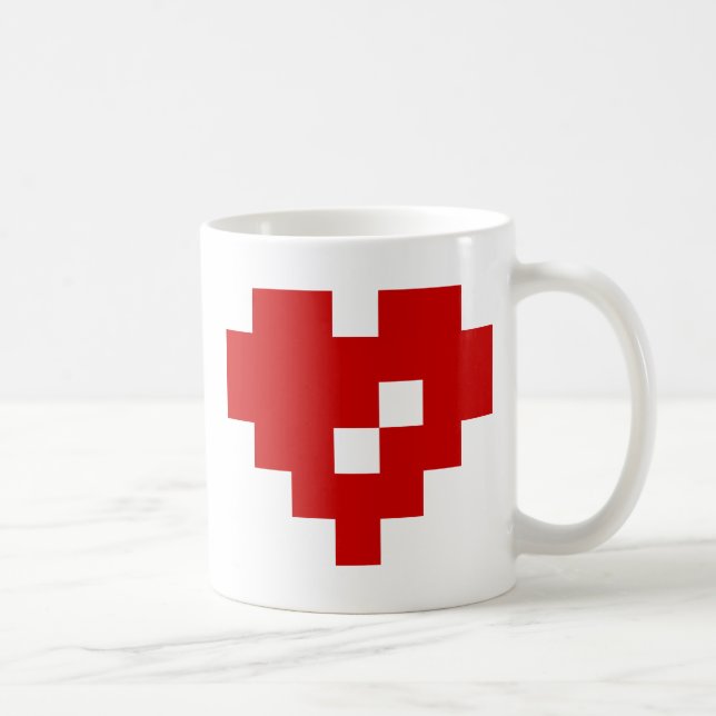 Taza De Café Pixel Heart 8 Bit Love (Derecha)