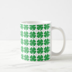 Taza De Café Pixel Lucky Four Leaf Clover de 8 bits