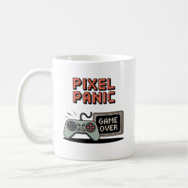 Taza De Café Pixel Panic Gamer Mug – Funny Retro Gaming Gift 