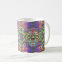 Taza De Café Pixelado, Pateado Más Allá De Los Colores Del Arco