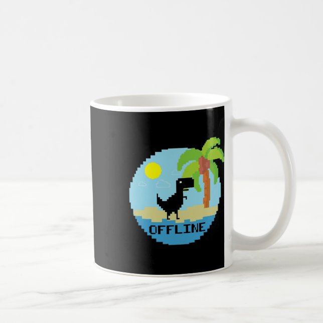 Taza De Café Pixelated Dinosaur Vacation Tech Enthusiasts Coder (Derecha)